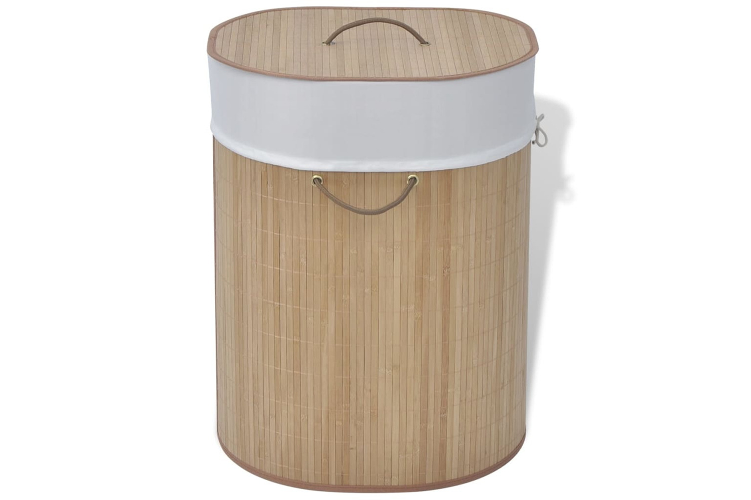 vidaXL 242727 Bamboo Laundry Bin Oval Natural
