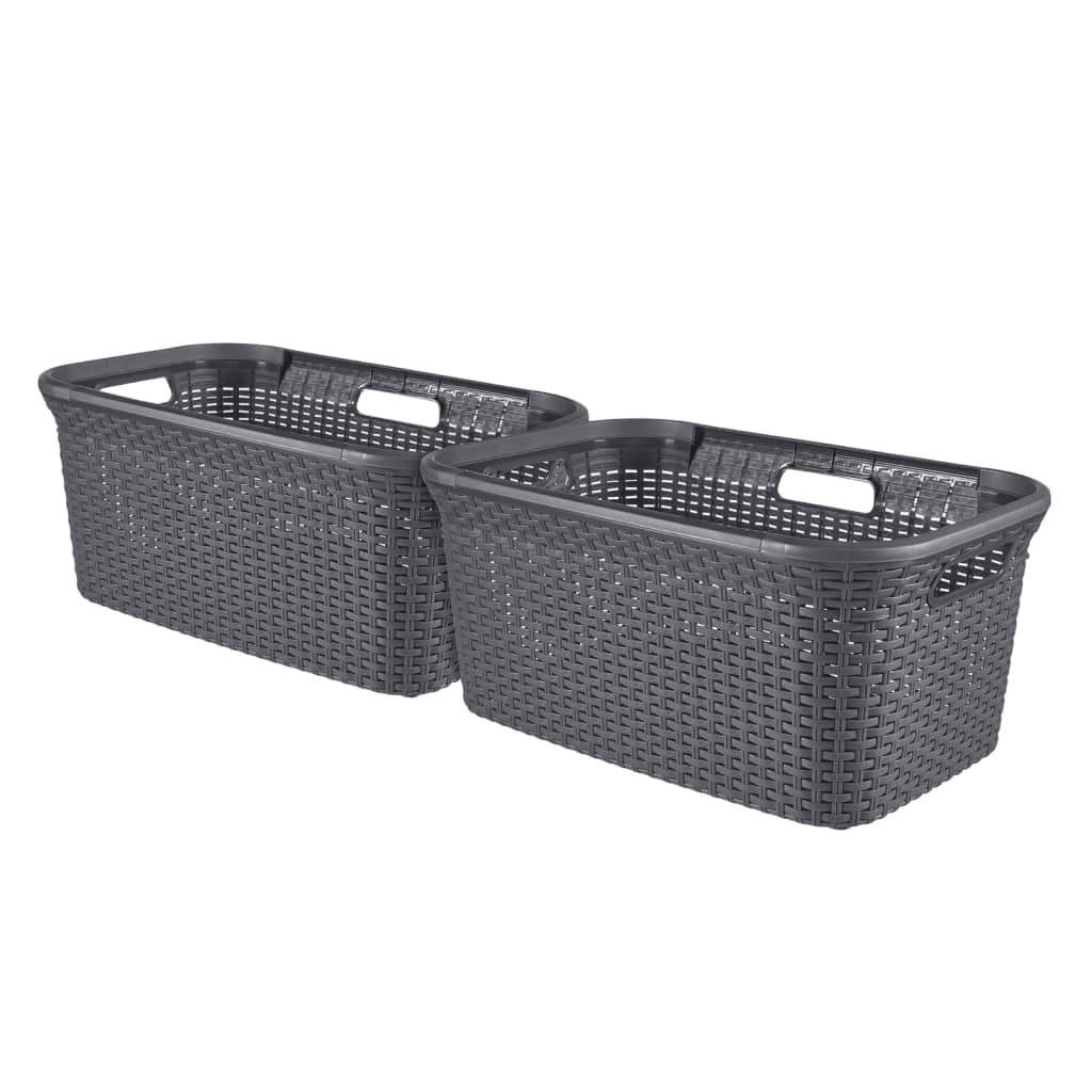 Curver 443857 Laundry Basket Set Style 2x45l Anthracite