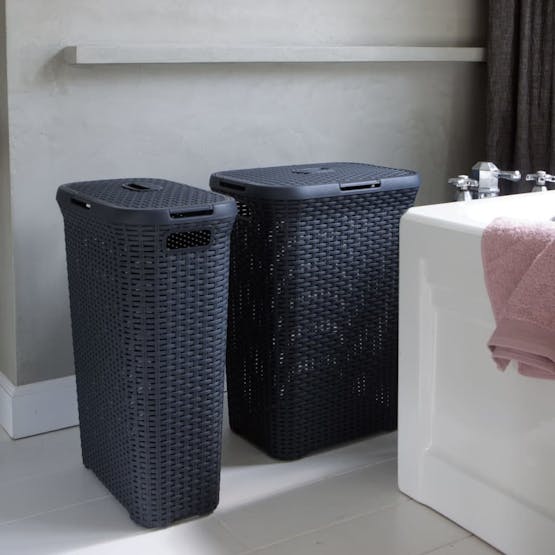 Curver 443862 Laundry Basket Set With Lid Style 60l Anthracite