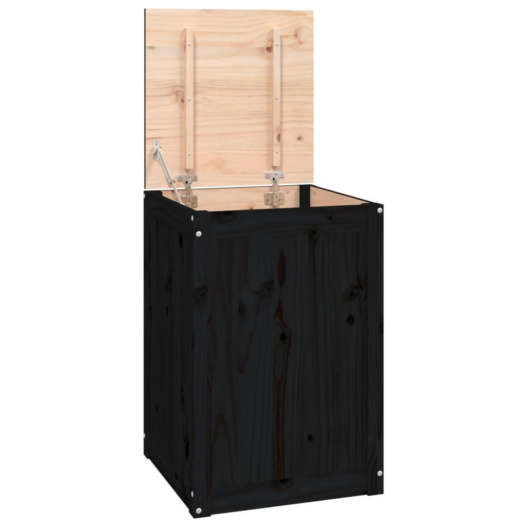 vidaXL 823568 Laundry Box Black 44x44x66cm Solid Wood Pine