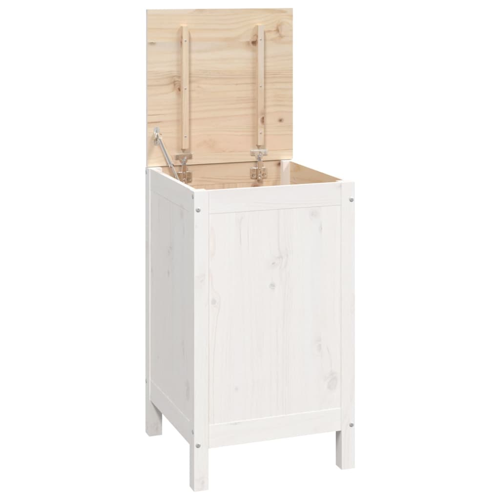 vidaXL 823575 Laundry Box White 44x44x76cm Solid Wood Pine