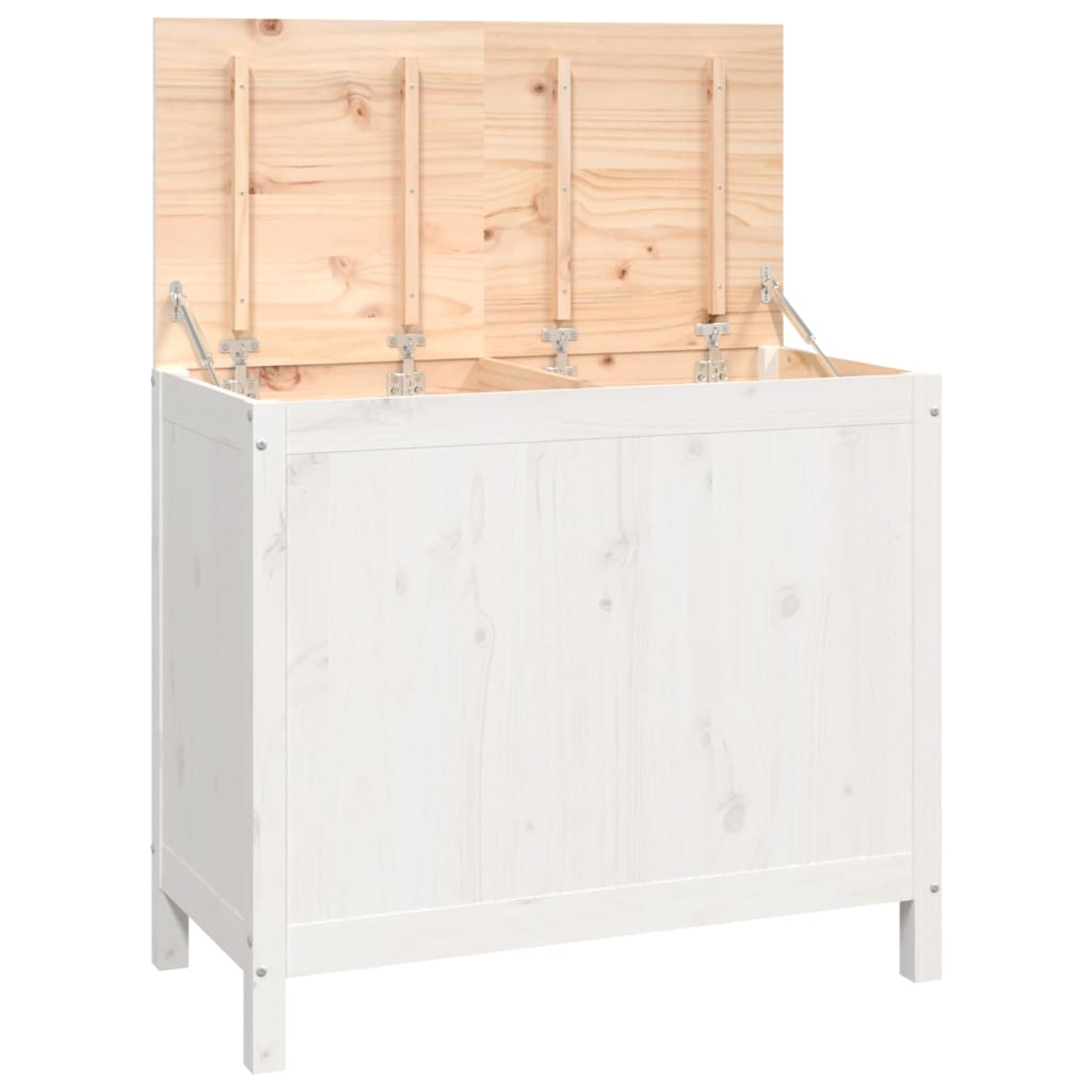 vidaXL 823580 Laundry Box White 88.5x44x76cm Solid Wood Pine