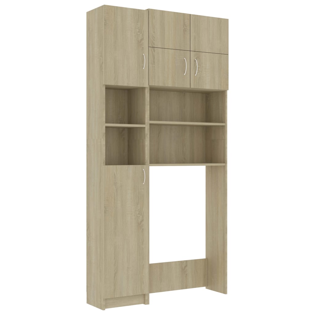 vidaXL 3055639 Washing Machine Cabinet Set Sonoma Oak Engineered Wood