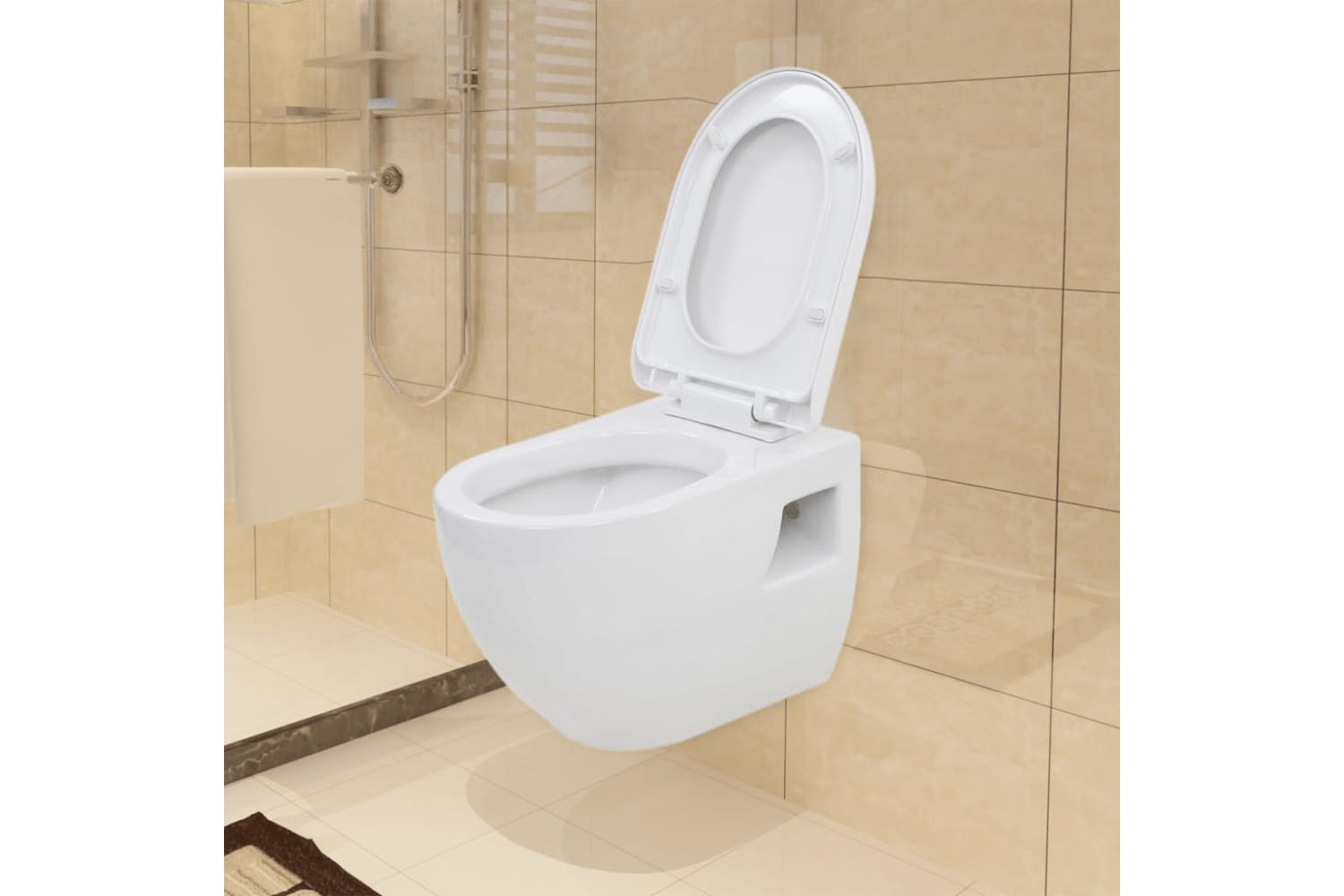 Vidaxl Wall-hung Toilet With Concealed Cistern Ceramic White