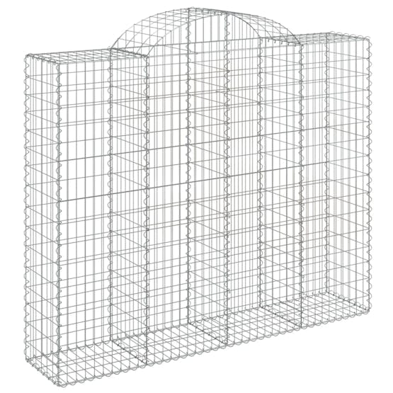 Vidaxl 3146386 Arched Gabion Baskets 5 Pcs 200x50x160/180 Cm Galvanised Iron