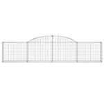 Vidaxl 3146487 Arched Gabion Baskets 4 Pcs 300x30x60/80 Cm Galvanised Iron