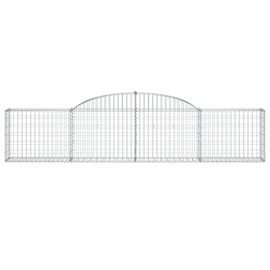 Vidaxl 3146488 Arched Gabion Baskets 5 Pcs 300x30x60/80 Cm Galvanised Iron