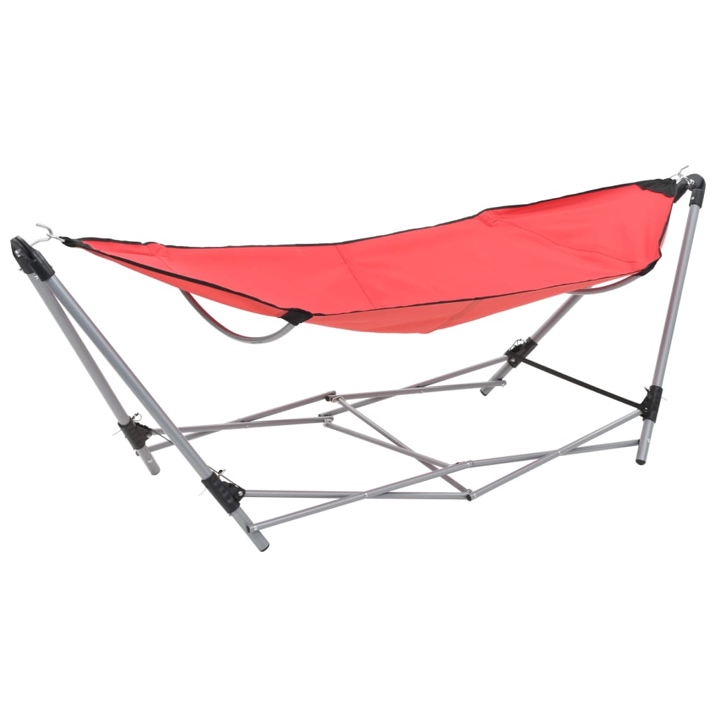 vidaXL 44364 Hammock With Foldable Stand Red