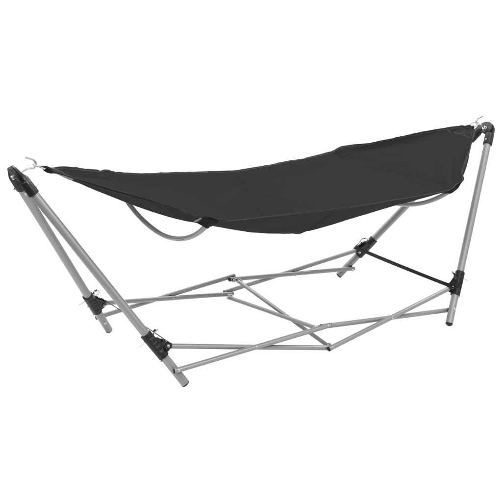vidaXL 44365 Hammock With Foldable Stand Black