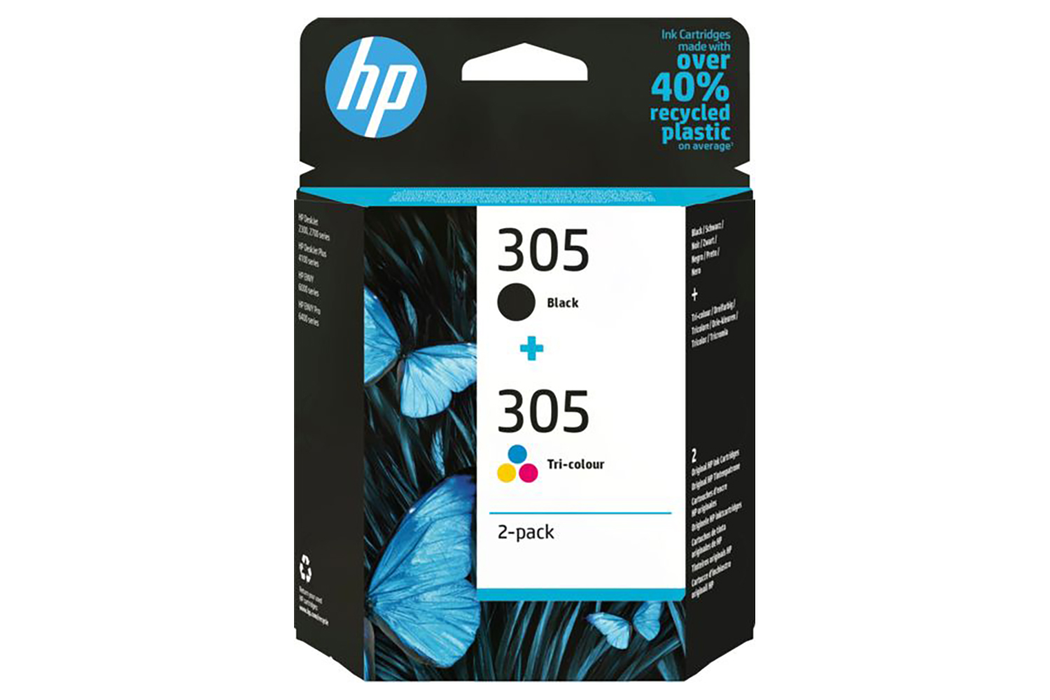 HP 6ZD17AE 305 Original Ink Cartridge | Tri-Colour/Black | 2 Pack