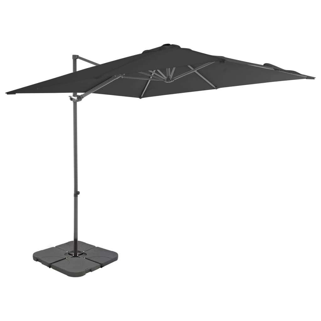 vidaXL 276337 Outdoor Umbrella With Portable Base Anthracite