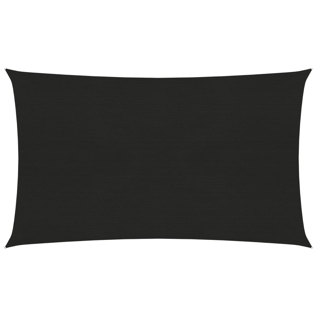 vidaXL 311726 Sunshade Sail 160 G/m² Black 2x5 M Hdpe