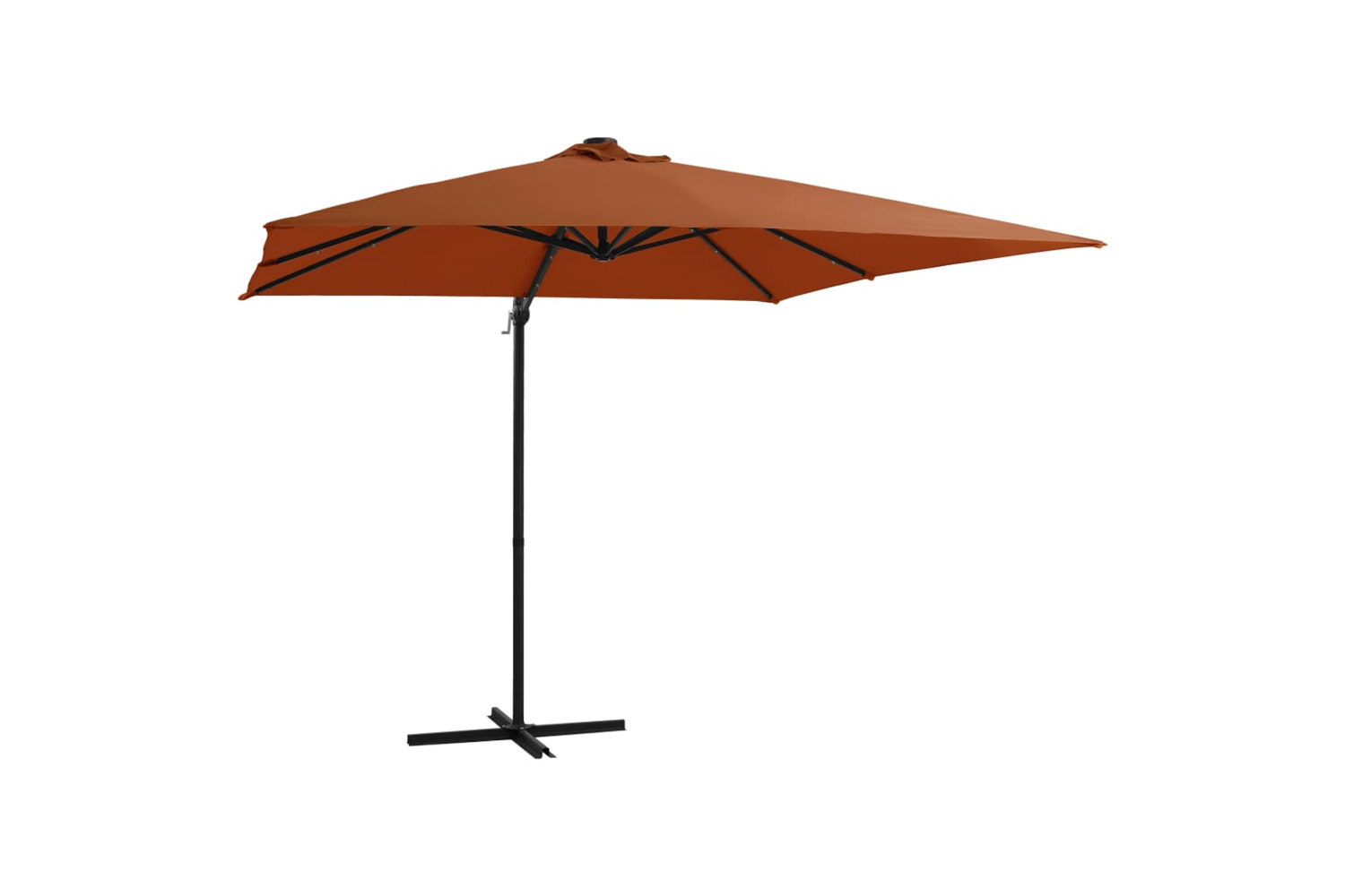 Vidaxl 312311 Cantilever Umbrella With Led Lights Terracotta 250x250 Cm