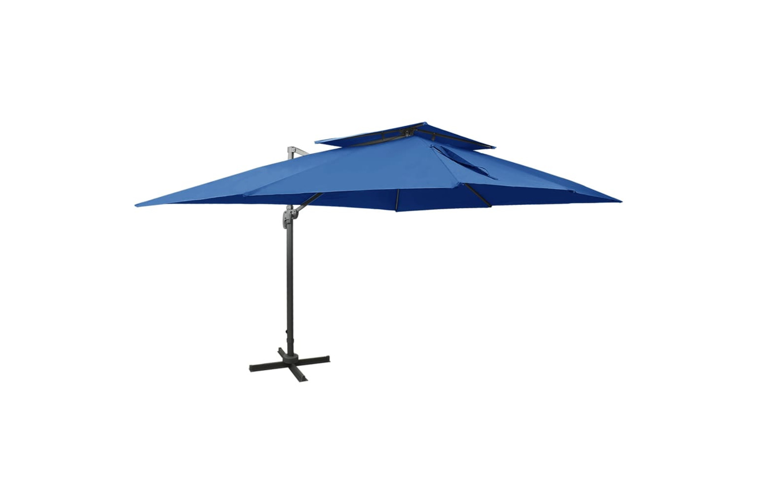 vidaXL 312379 Cantilever Umbrella With Double Top Azure Blue 400x300cm