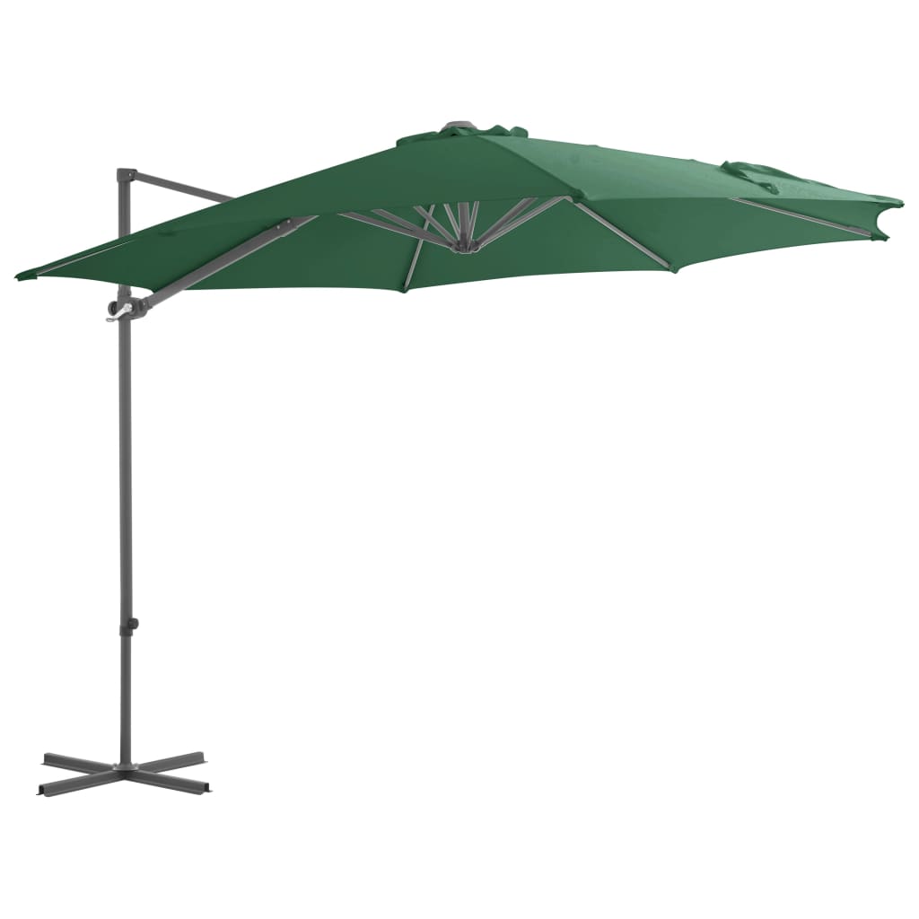 vidaXL 44629 Cantilever Umbrella With Steel Pole Green 300cm
