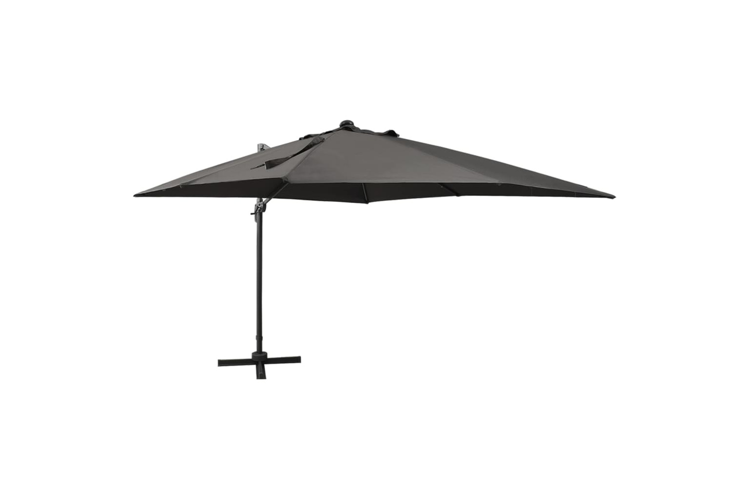 Vidaxl Cantilever Umbrella With Pole And Led Lights Anthracite 300 Cm