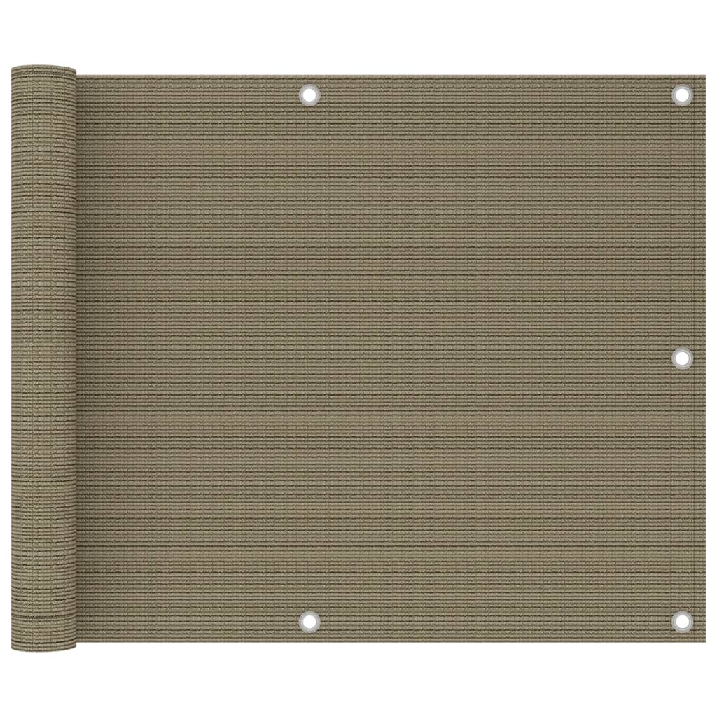 vidaXL 310958 Balcony Screen Taupe 75x500cm Hdpe
