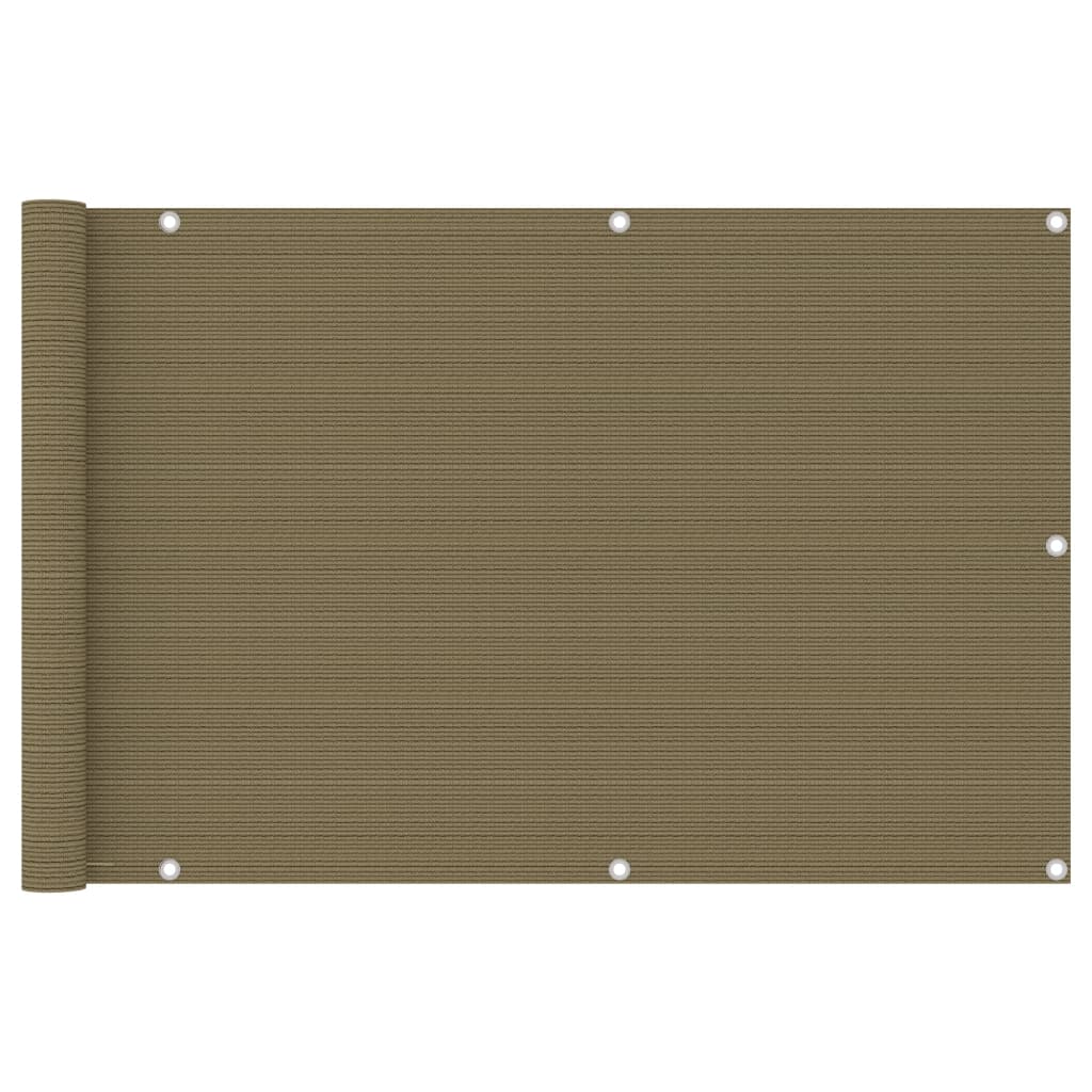 vidaXL 310962 Balcony Screen Taupe 90x500cm Hdpe