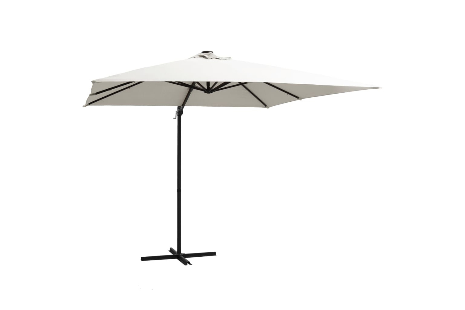 Vidaxl 46992 Cantilever Umbrella With Led Lights And Steel Pole 250x250 Cm Sand
