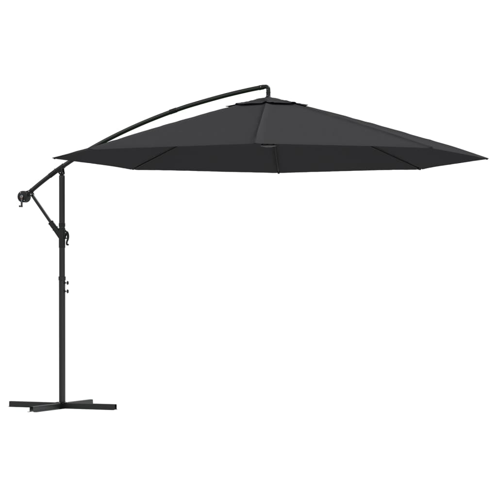vidaXL 47130 Cantilever Umbrella With Aluminium Pole 350cm Black