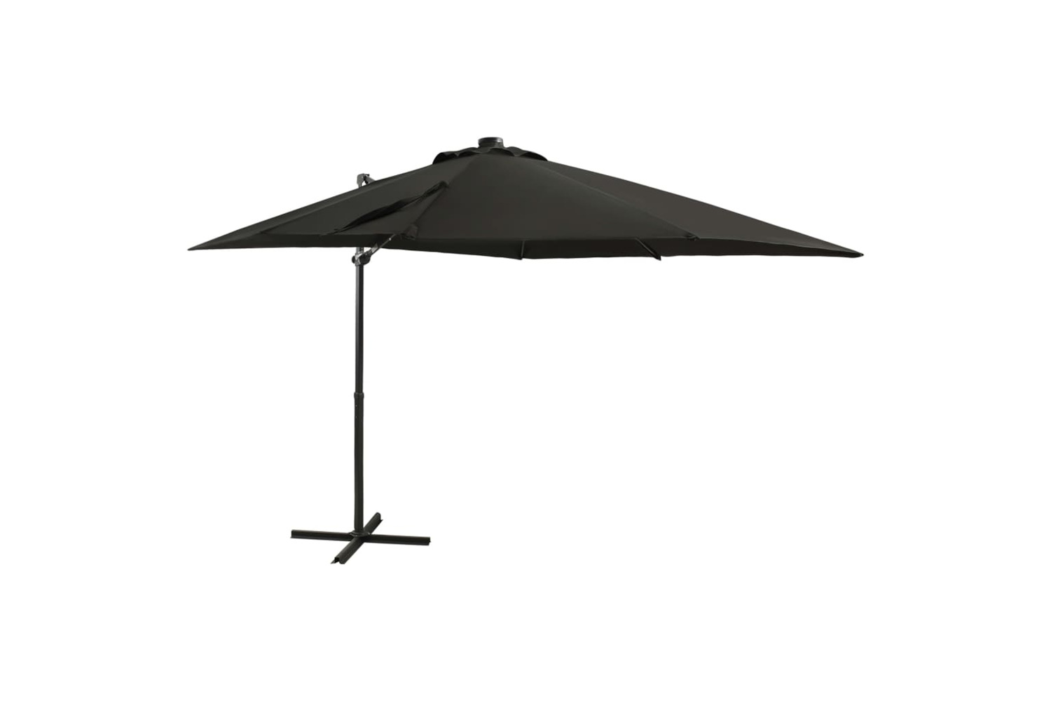 Vidaxl 312324 Cantilever Umbrella With Pole And Led Lights Black 250 Cm