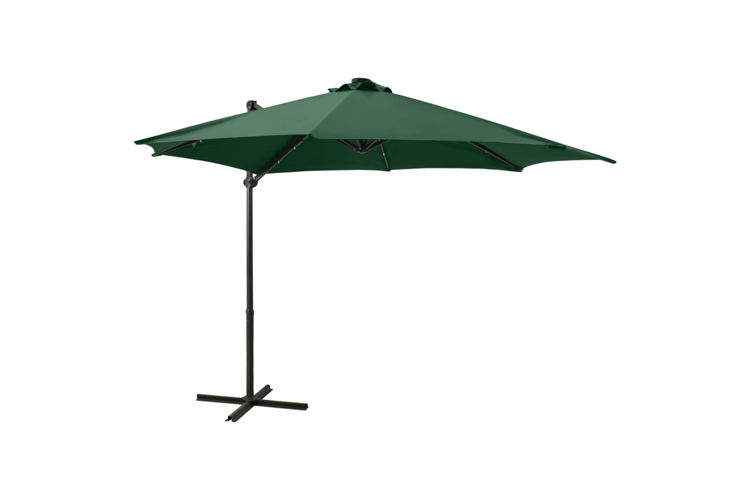 Vidaxl 312329 Cantilever Umbrella With Pole And Led Lights Green 300 Cm