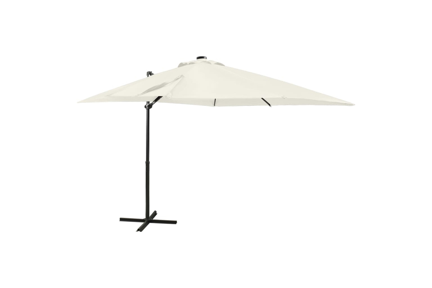 Vidaxl 312320 Cantilever Umbrella With Pole And Led Lights Sand 250 Cm