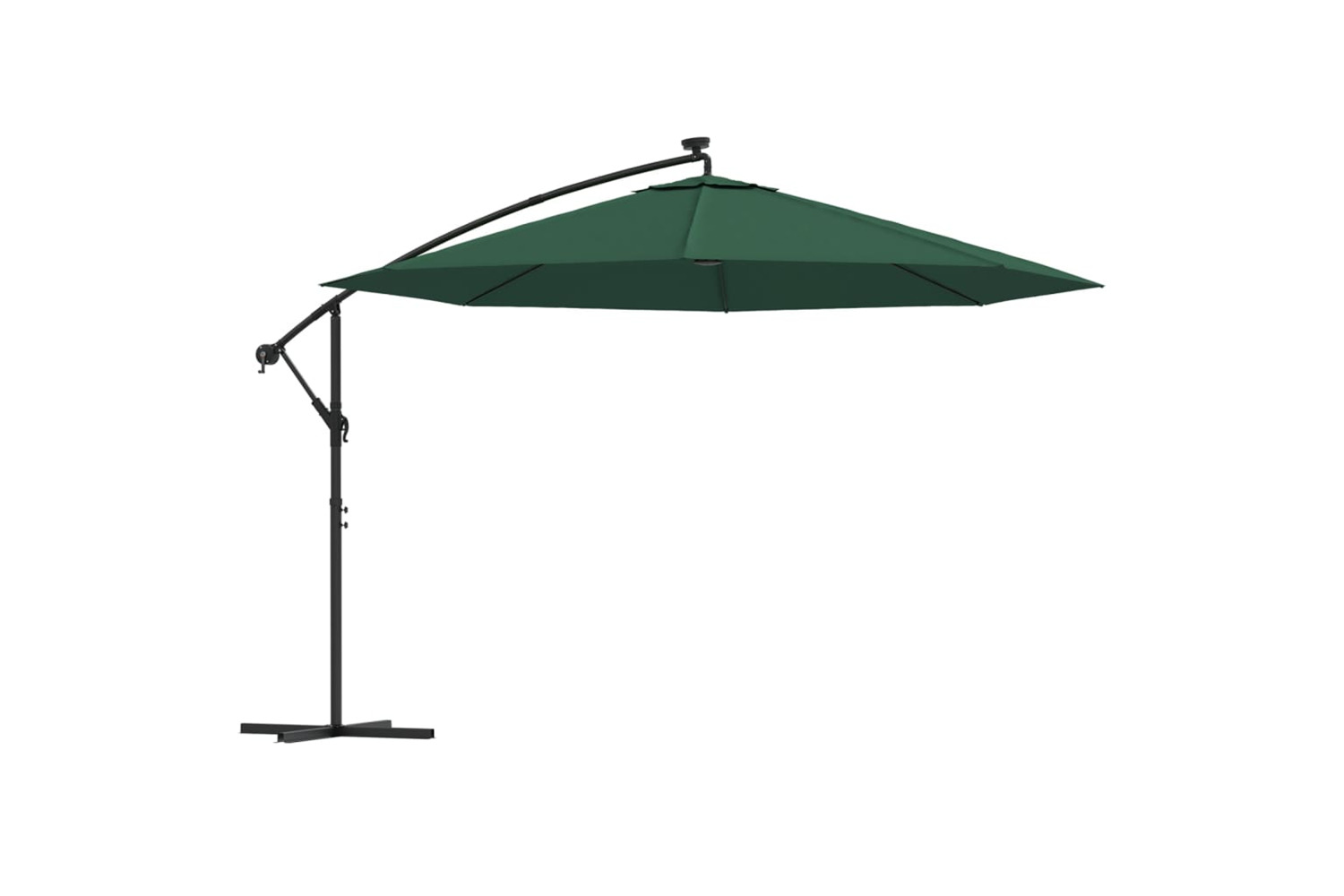 Vidaxl 44524 Cantilever Umbrella With Led Lights And Metal Pole 350 Cm Green