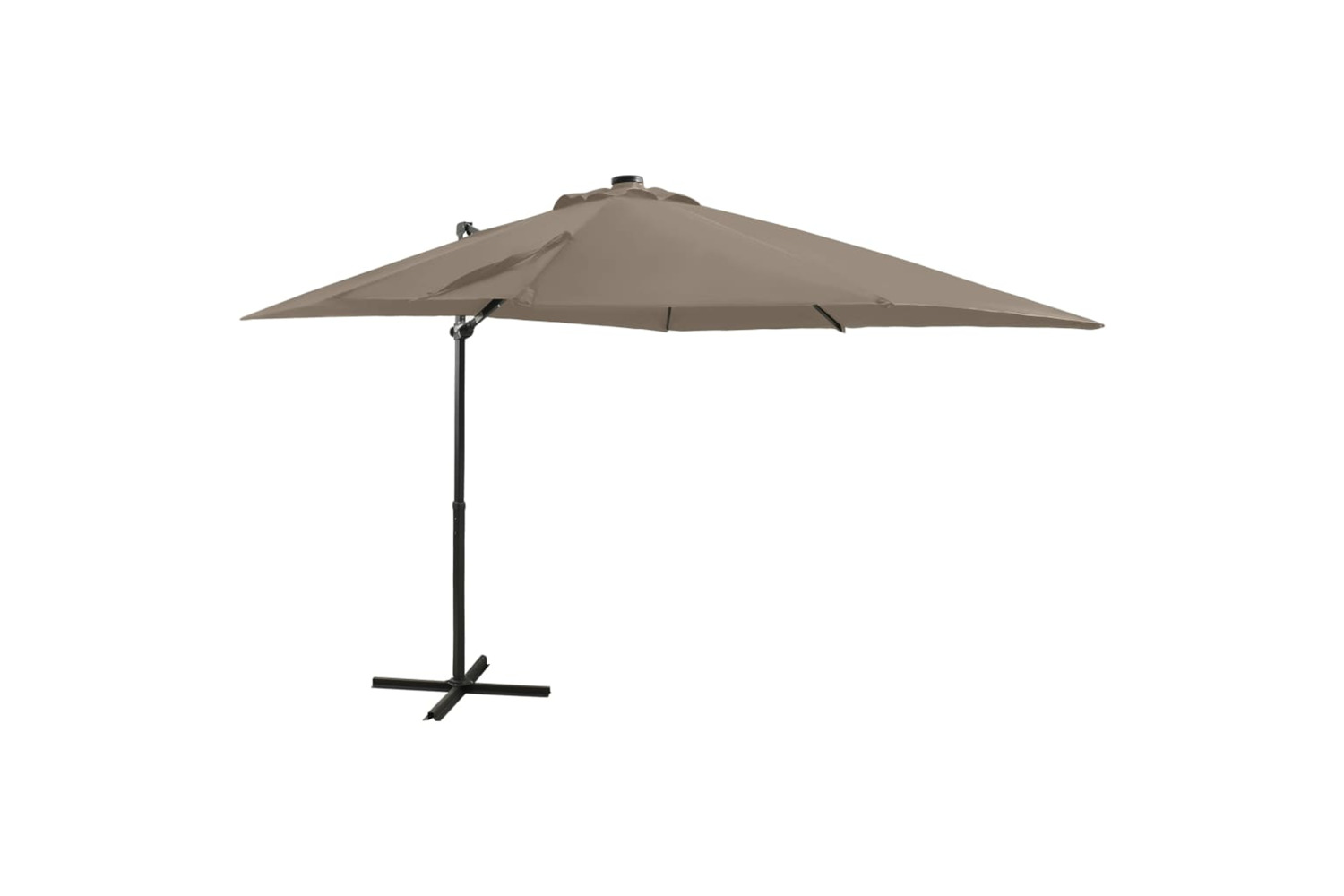 Vidaxl 312323 Cantilever Umbrella With Pole And Led Lights Taupe 250 Cm