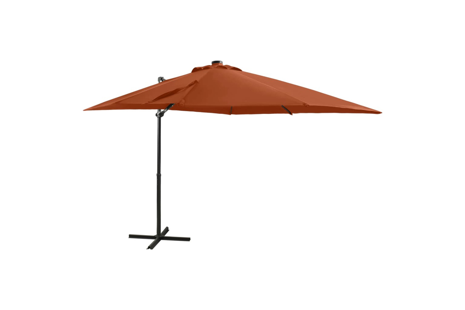 Vidaxl 312327 Cantilever Umbrella With Pole And Led Lights Terracotta 250 Cm