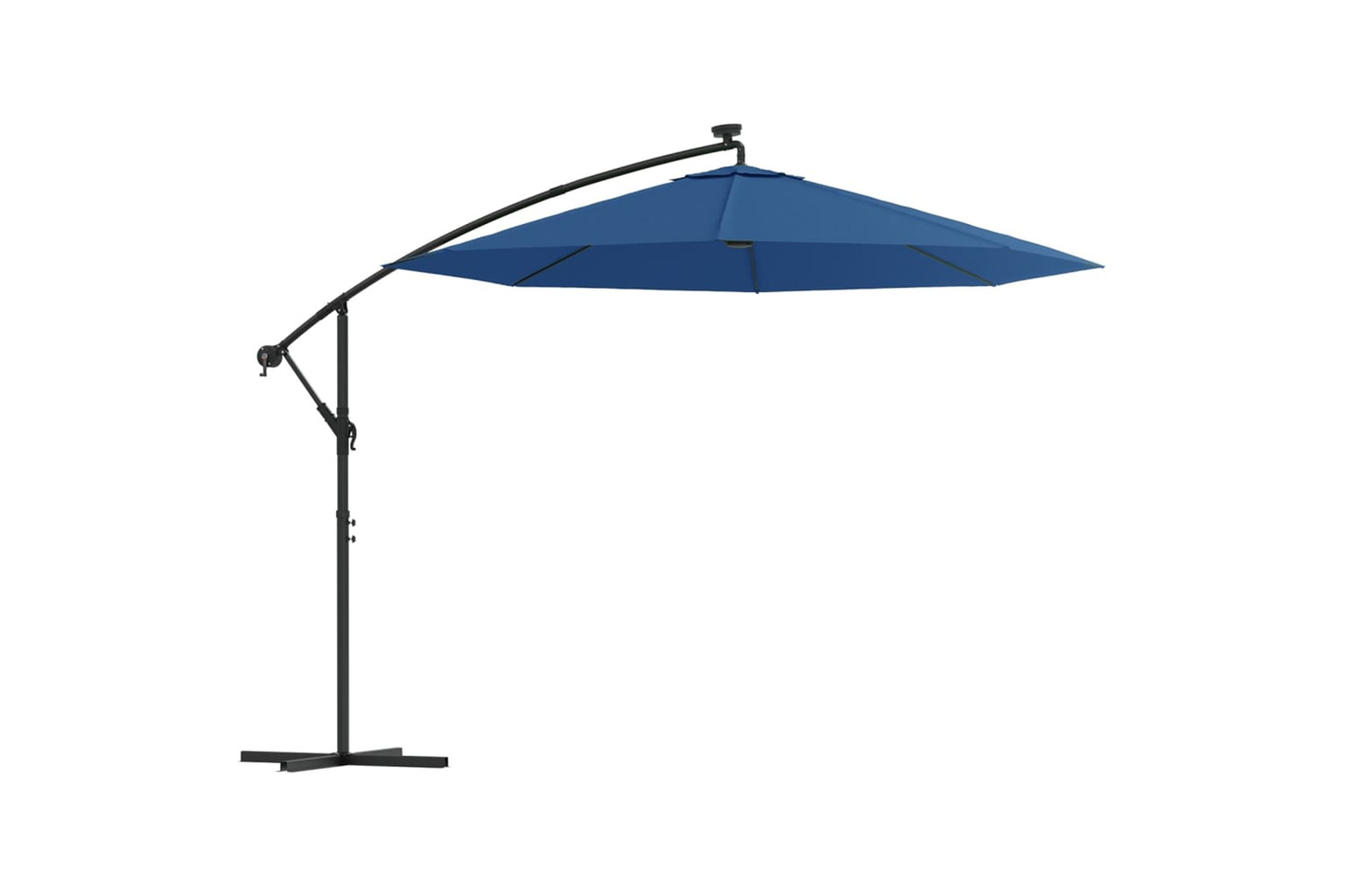 Vidaxl 47137 Cantilever Umbrella With Led Lights And Steel Pole 300 Cm Azure