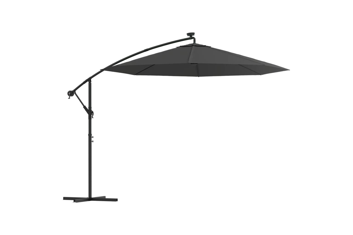 Vidaxl 44521 Cantilever Umbrella Led Lights And Steel Pole 300cm Anthracite