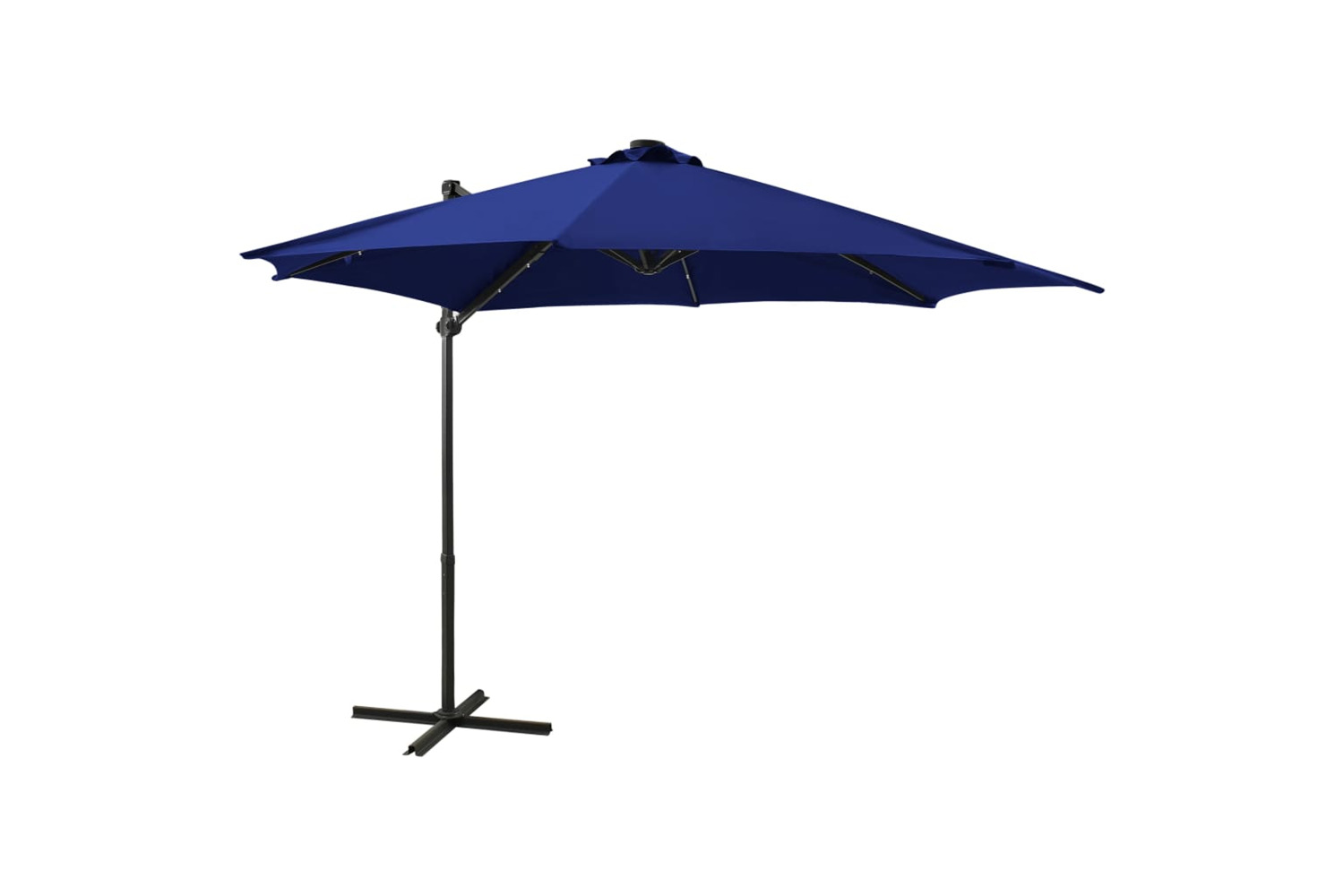 Vidaxl 312333 Cantilever Umbrella With Pole And Led Lights Azure Blue 300 Cm