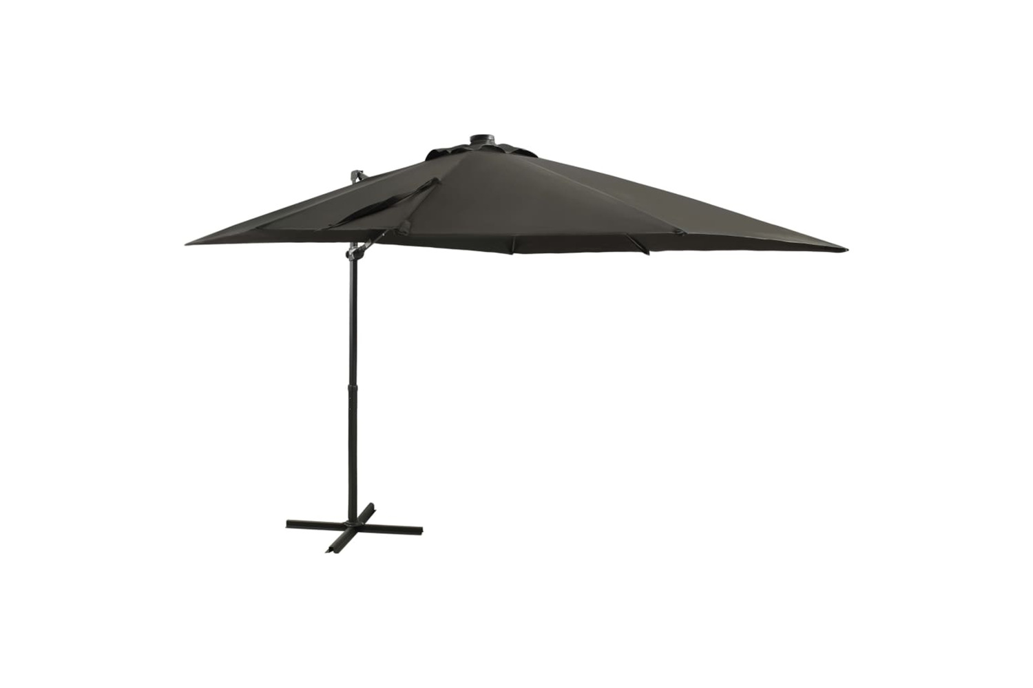 Vidaxl 312322 Cantilever Umbrella With Pole And Led Lights Anthracite 250 Cm