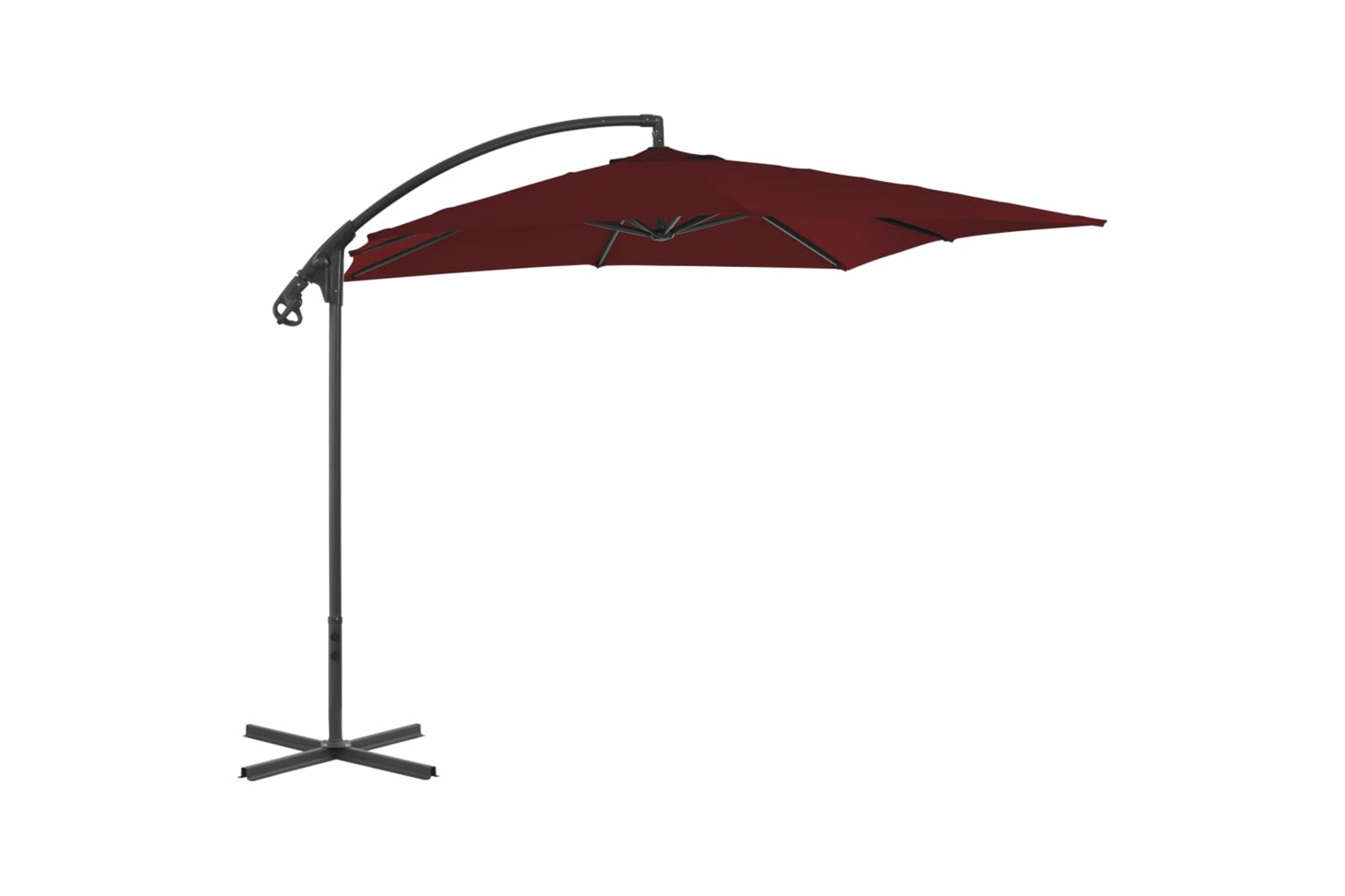 vidaXL 312510 Cantilever Umbrella With Steel Pole 250x250cm Wine Red