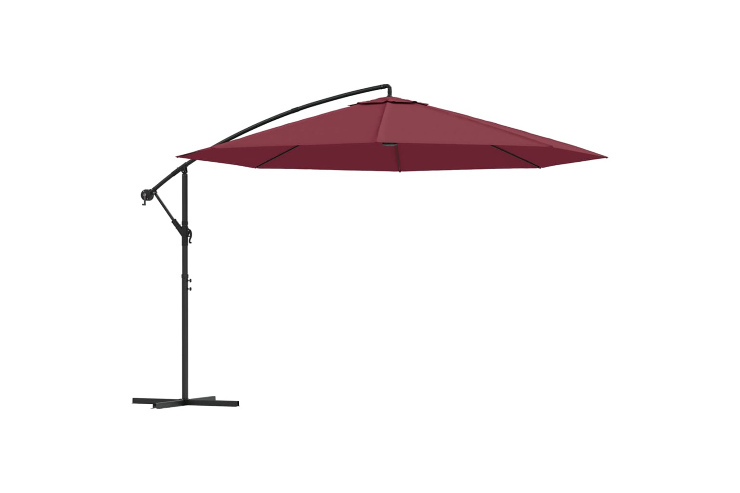 vidaXL 44507 Cantilever Umbrella With Aluminium Pole 350cm Bordeaux Red