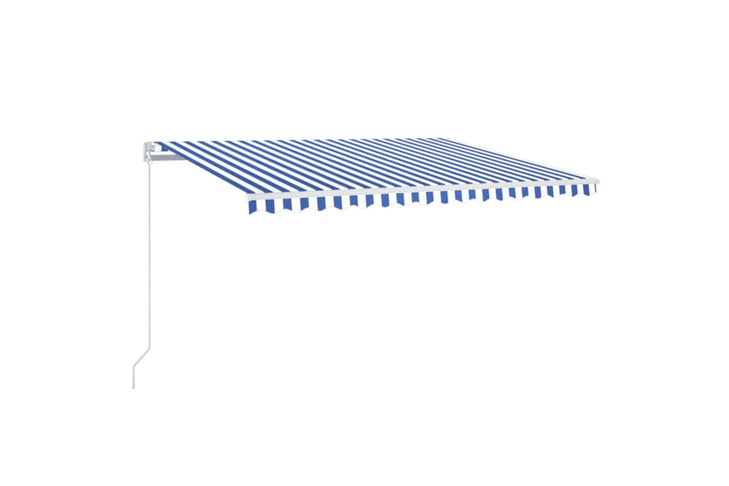 vidaXL 3068981 Manual Retractable Awning With Led 400x350cm Blue And White