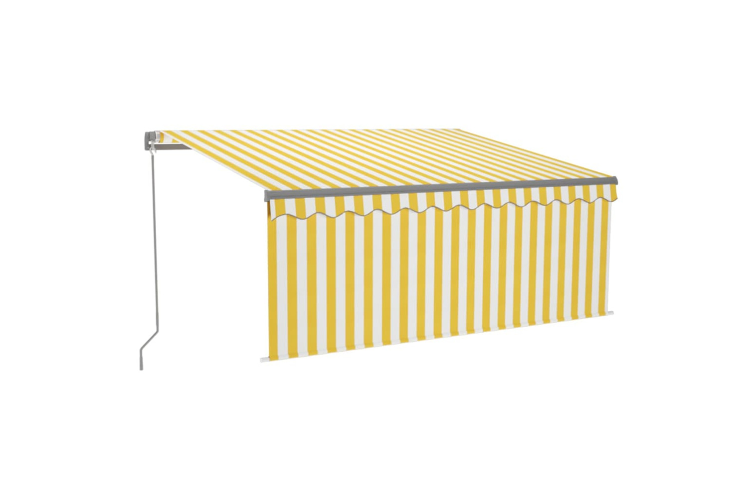 vidaXL 3069383 Manual Retractable Awning With Blind&led 3x2.5m Yellow&white