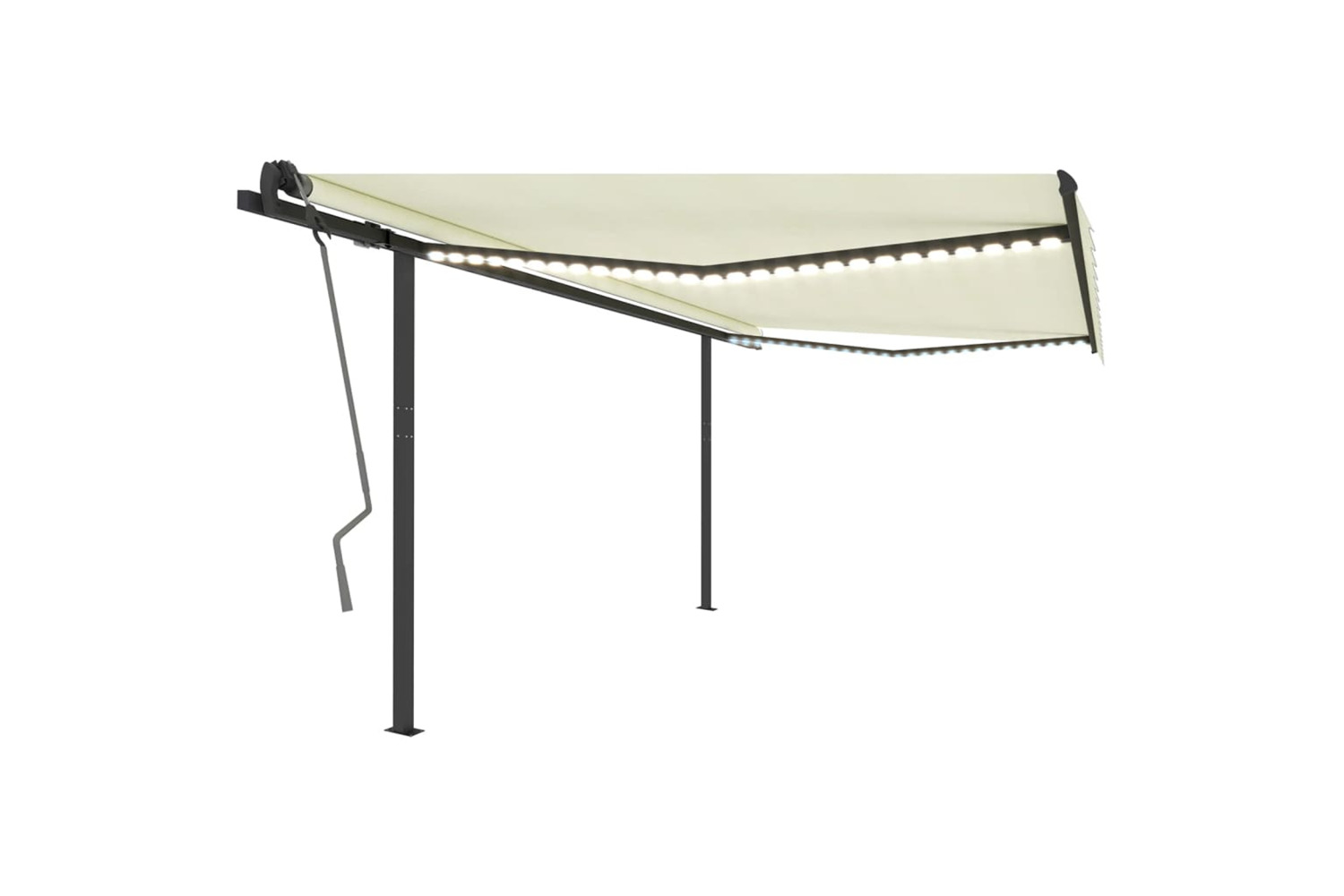 Vidaxl Manual Retractable Awning With Led 4x3 M Cream