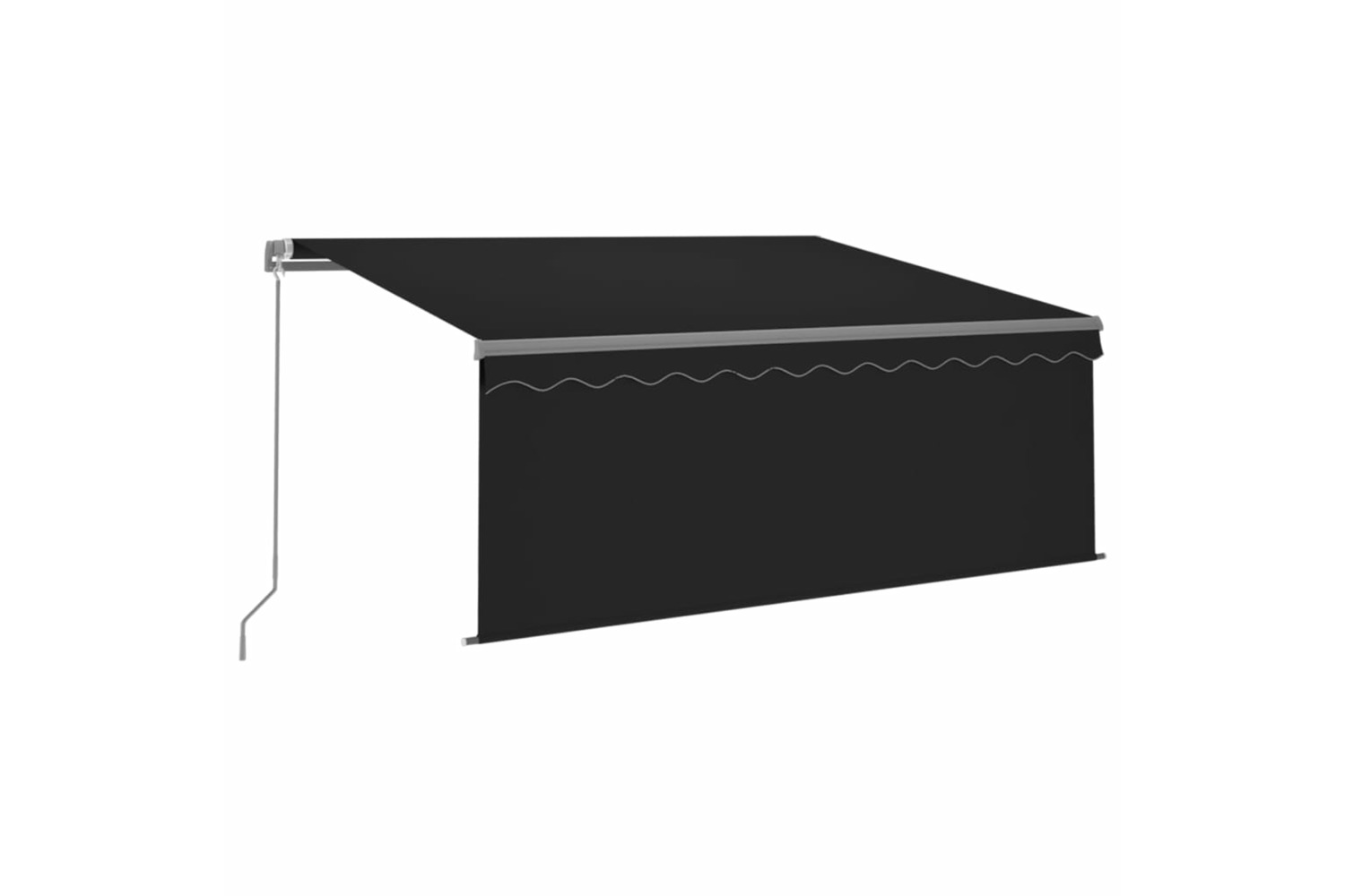 vidaXL 3069384 Manual Retractable Awning With Blind&led 3x2.5m Anthracite