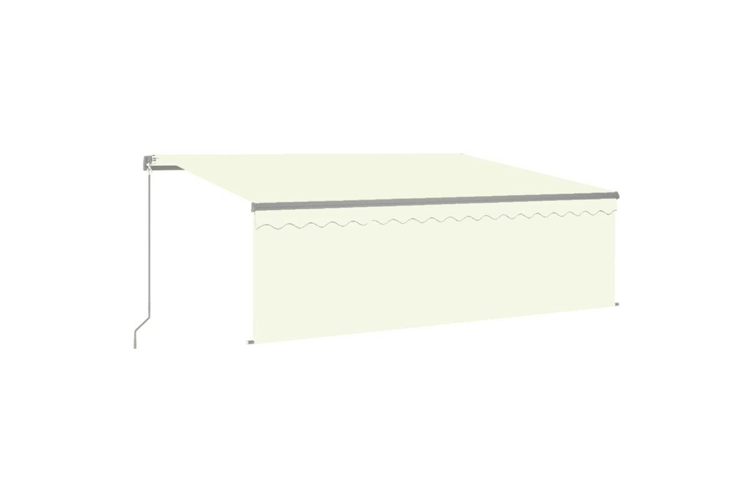 Vidaxl 3069422 Manual Retractable Awning With Blind&led 4x3m Cream
