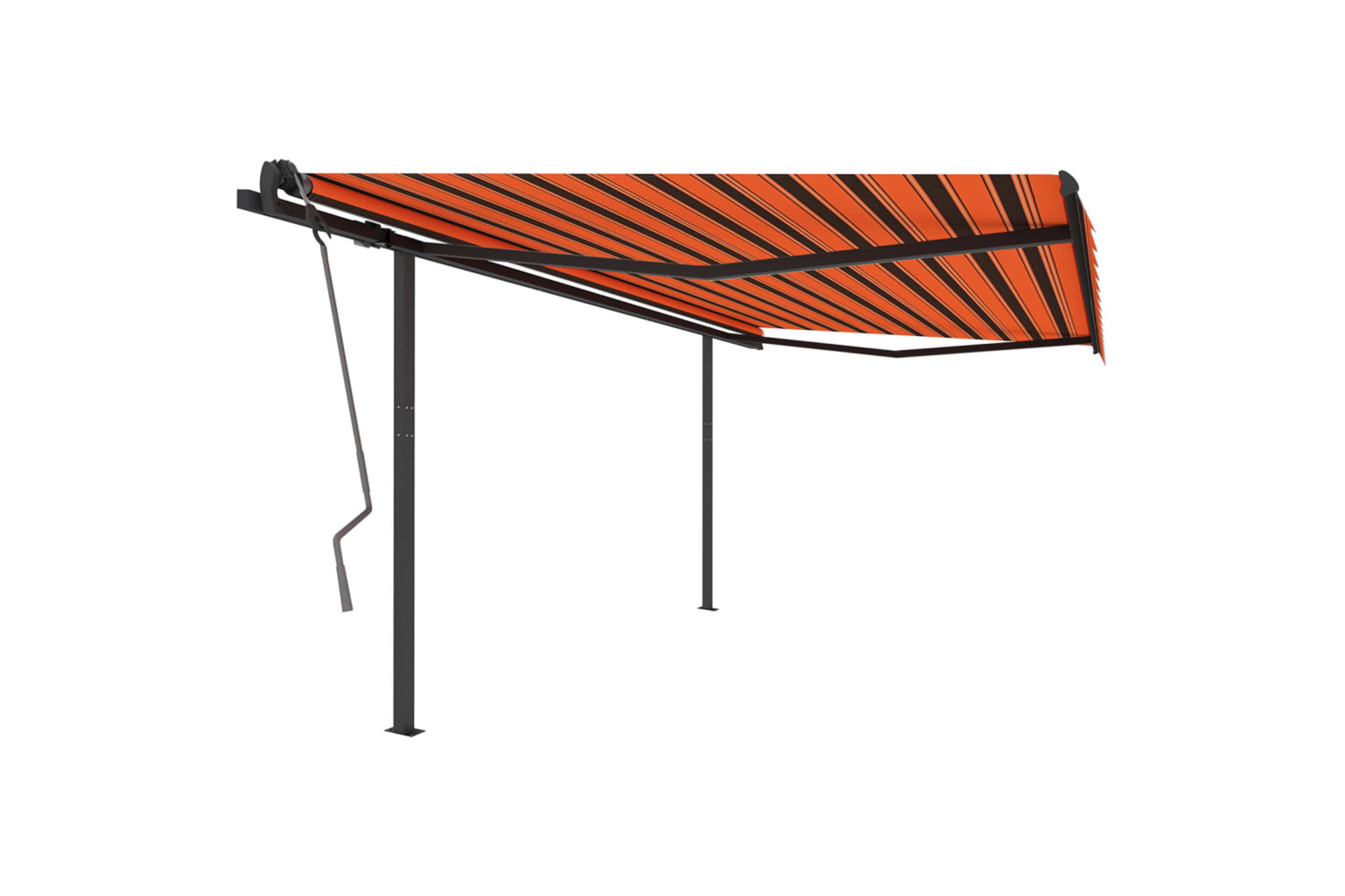 vidaXL 3070140 Manual Retractable Awning With Posts 4x3 M Orange And Brown
