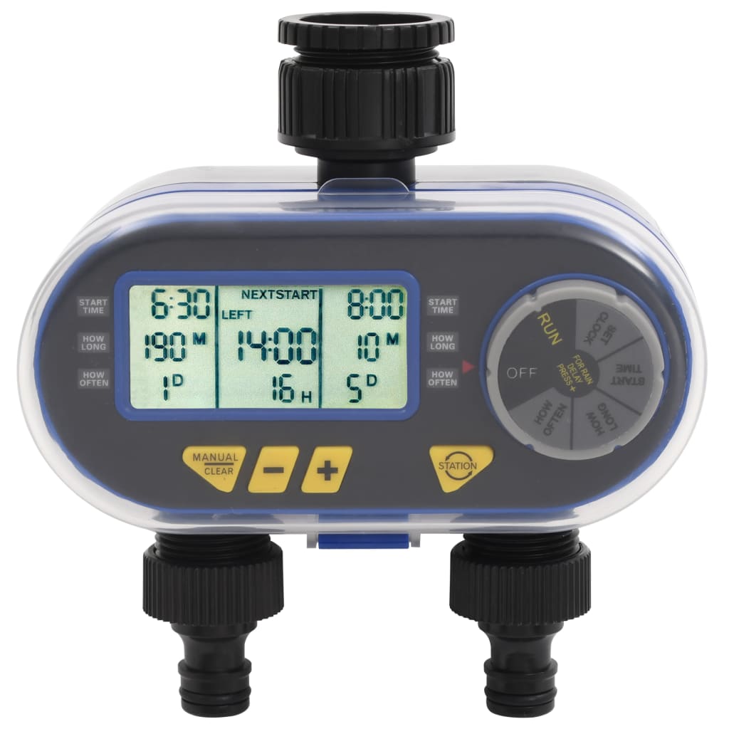 vidaXL 48039 Automatic Digital Water Timer With Dual Outlet