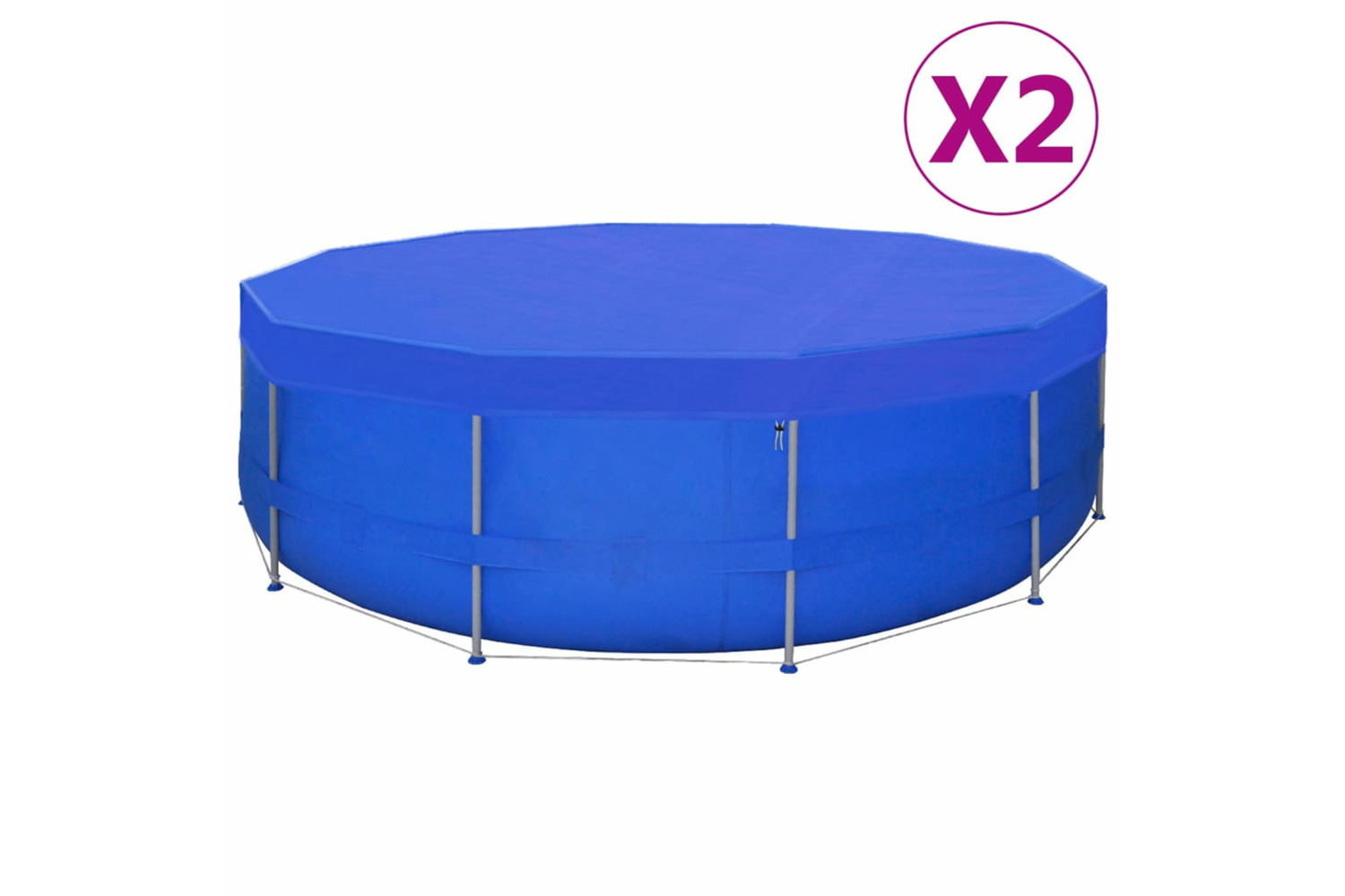 vidaXL 3082802 Pool Covers 2 Pcs Pe Round 540cm 90 G/m²