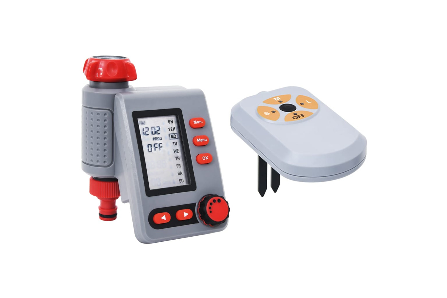 vidaXL 3072418 Digital Water Timer With Single Outlet And Moisture Sensor