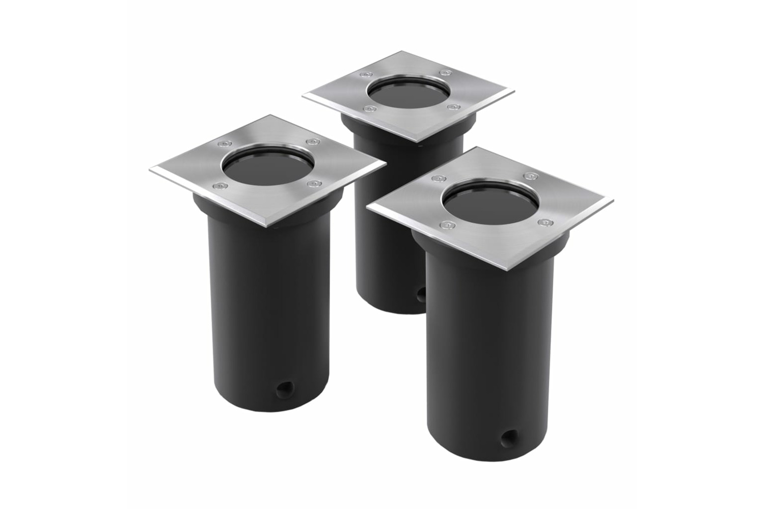 vidaXL 40394 Outdoor Ground Lights 3 Pcs Square
