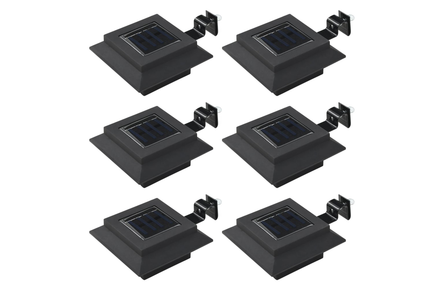 vidaXL 44468 Outdoor Solar Lamps 6 Pcs Led Square 12cm Black