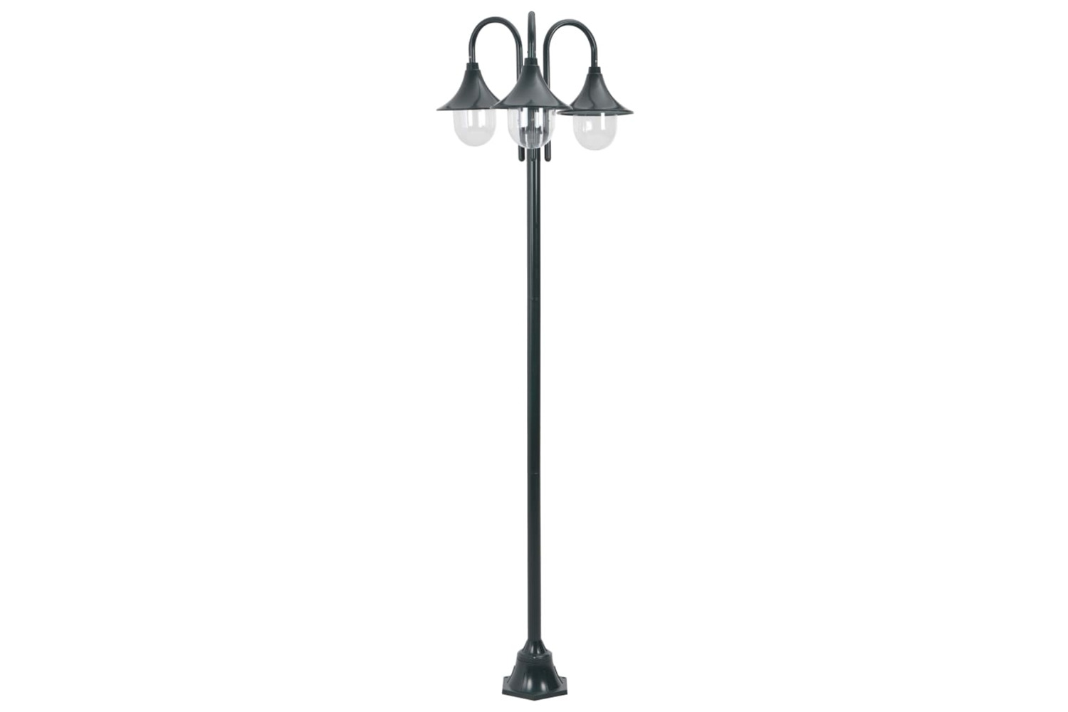 vidaXL 44216 Garden Post Light E27 220cm Aluminium 3-lantern Dark Green
