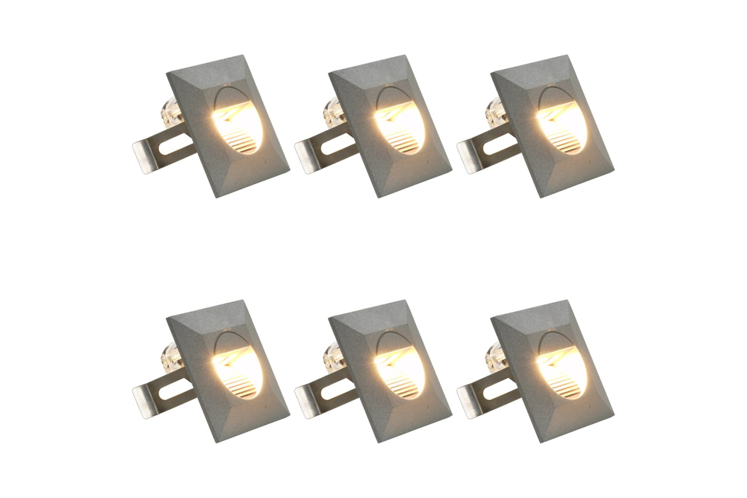 vidaXL 45656 Outdoor Led Wall Lights 6 Pcs 5 W Silver Square