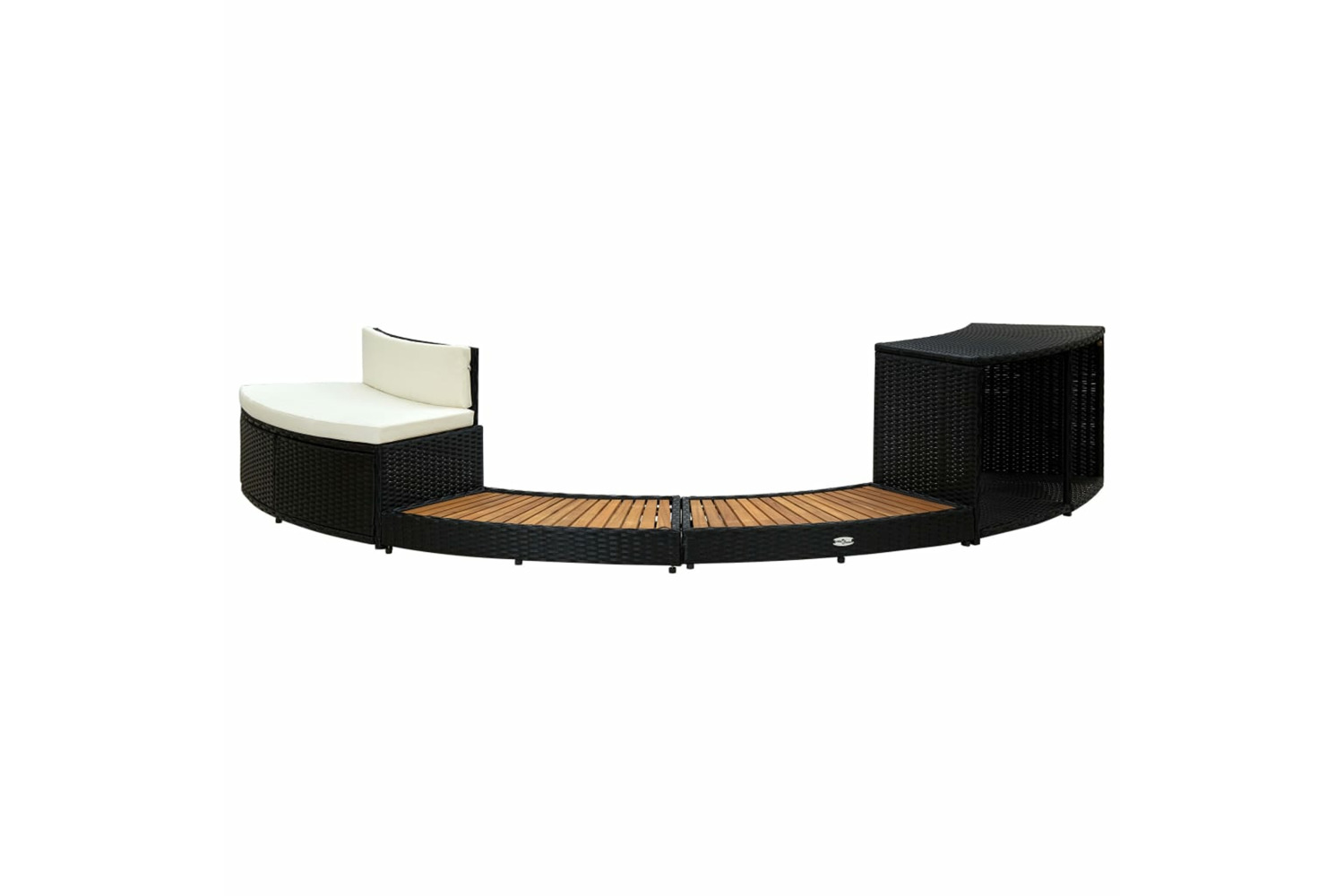vidaXL 316651 Spa Surround Black Poly Rattan And Solid Acacia Wood